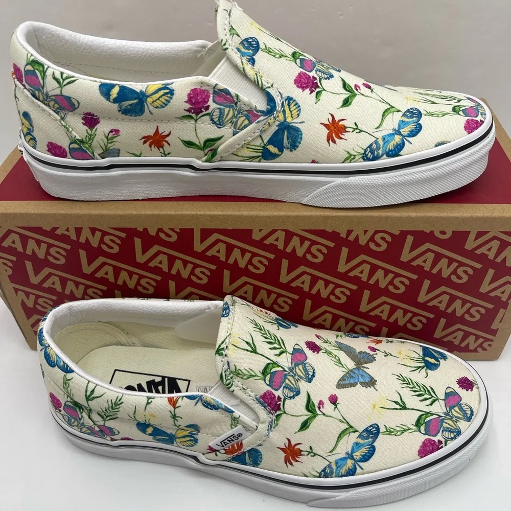 Vans Men’s Classic Slip-On
Butterfly Floral Marshmallow Sneakers 
VN0A5AO8UC0 - Picture 13 of 16